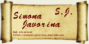 Simona Javorina vizit kartica